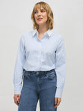 Chemisier rayé en mélange de coton clouté