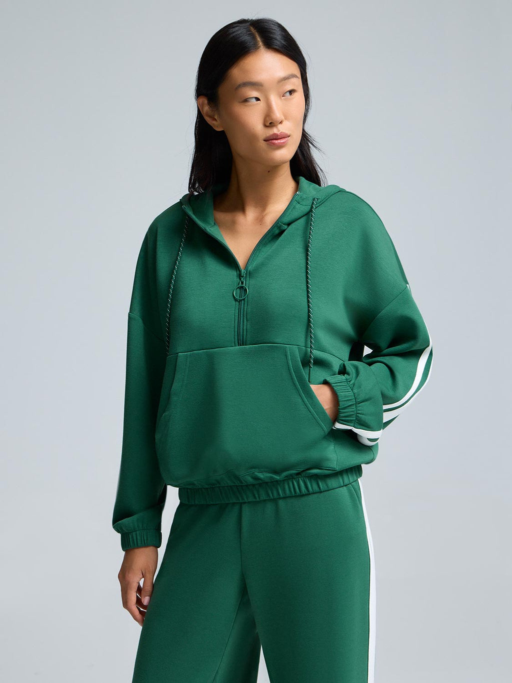 Sweat à capuche polaire demi-zip Cloud