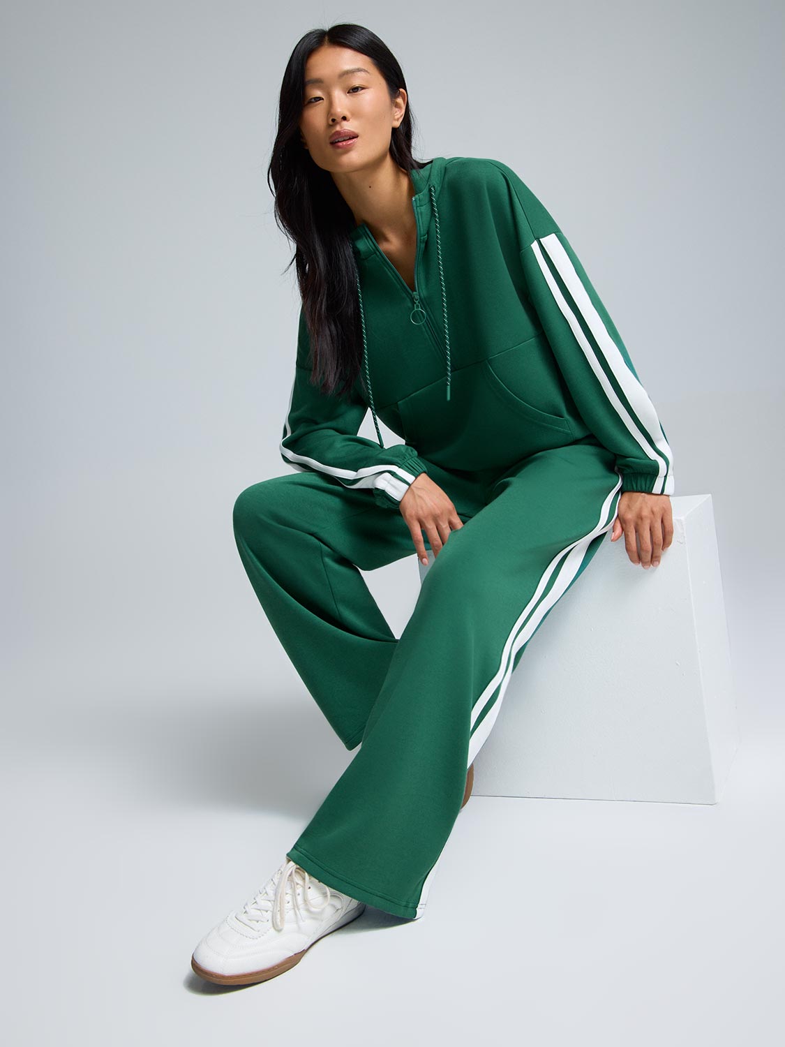 Sweat à capuche polaire demi-zip Cloud