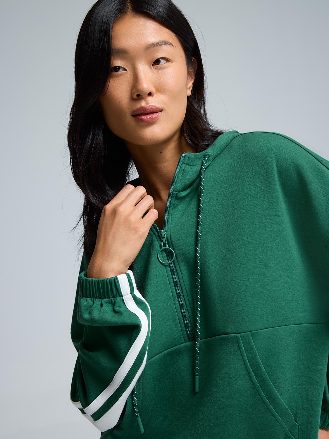 Sweat à capuche polaire demi-zip Cloud