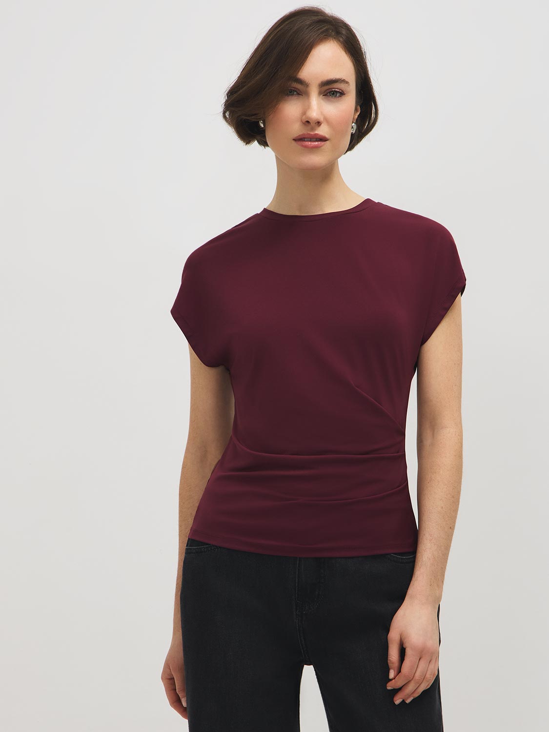 Haut à manches dolman avec plis latéraux