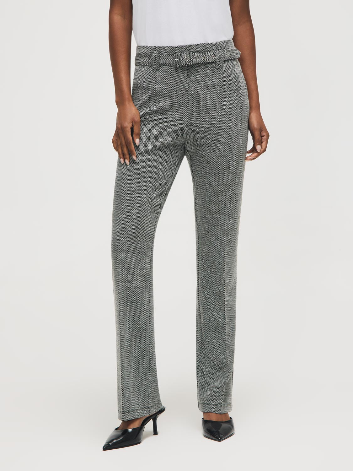 Pantalon jacquard coupe évasée