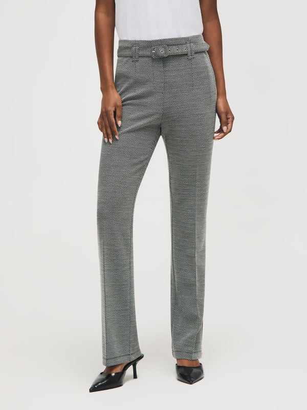 Pantalon jacquard coupe évasée