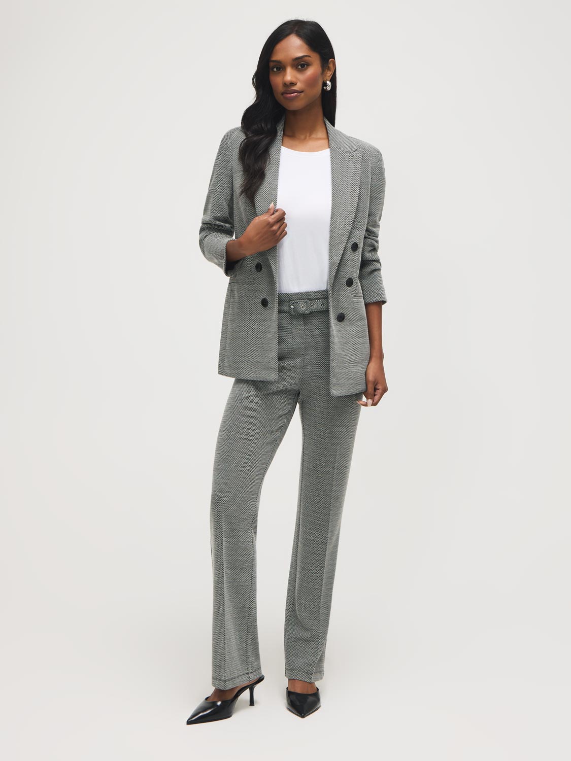 Pantalon jacquard coupe évasée