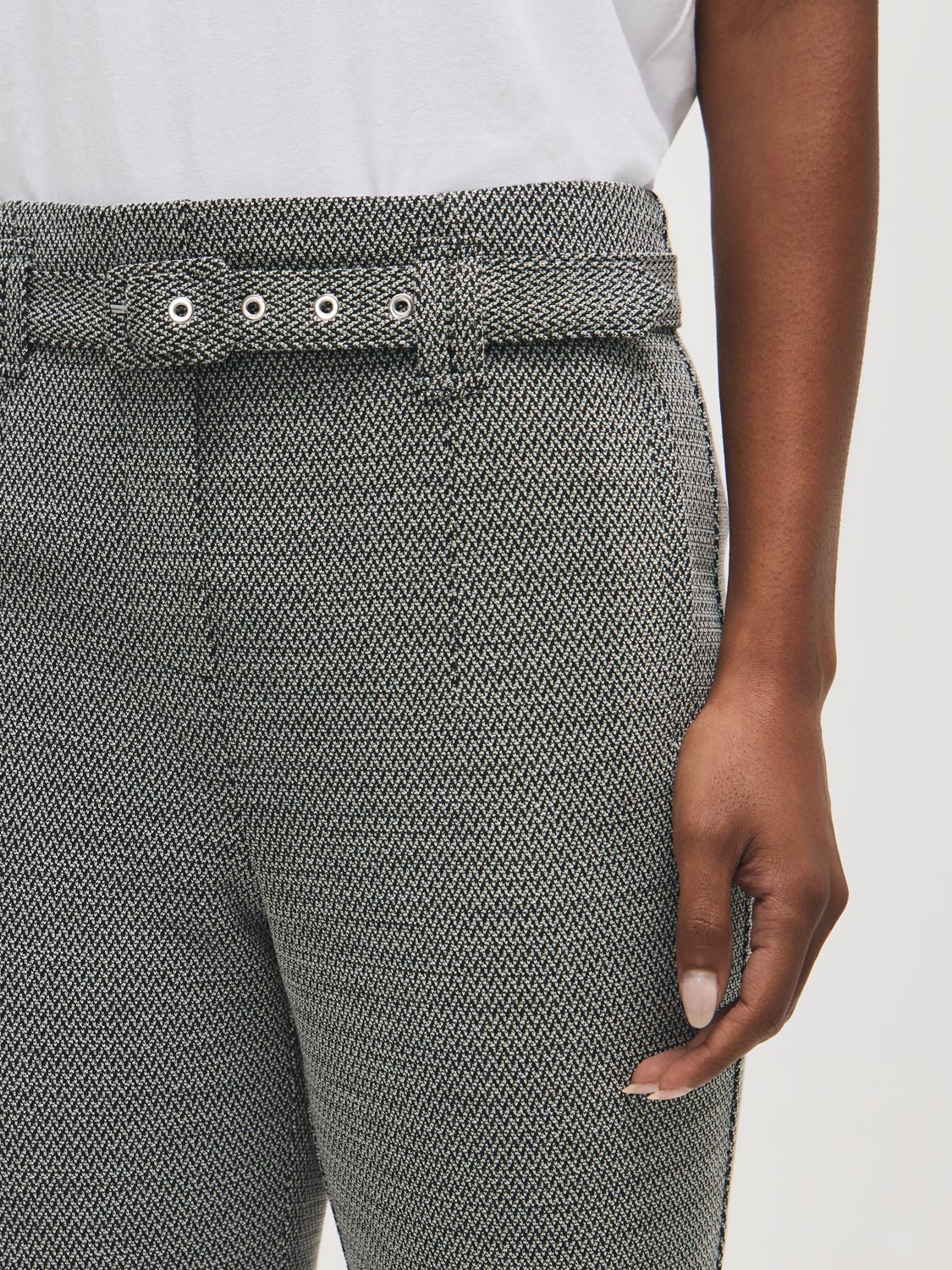 Pantalon jacquard coupe évasée
