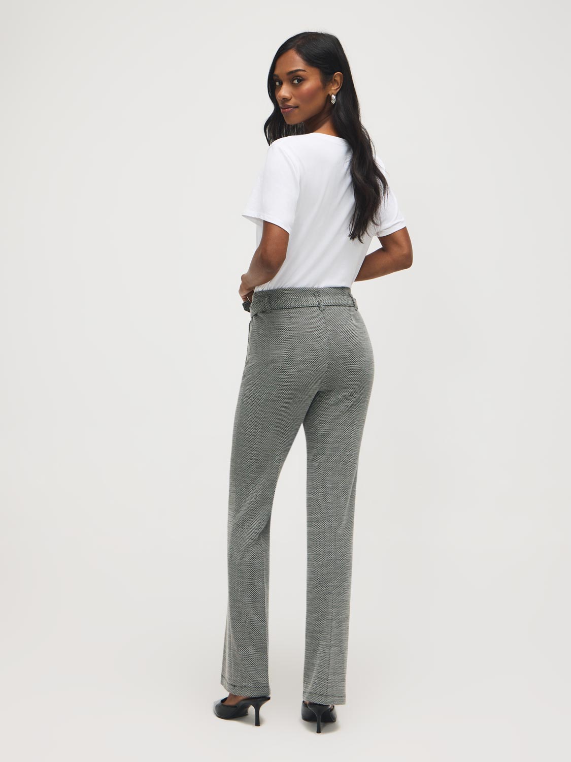 Pantalon jacquard coupe évasée