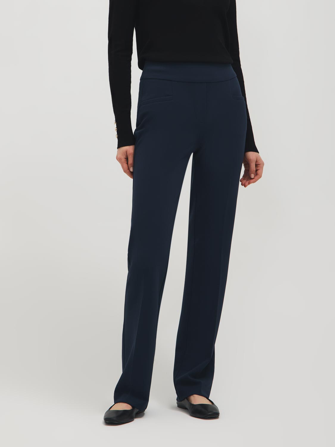 Pantalon en crêpe coupe droite