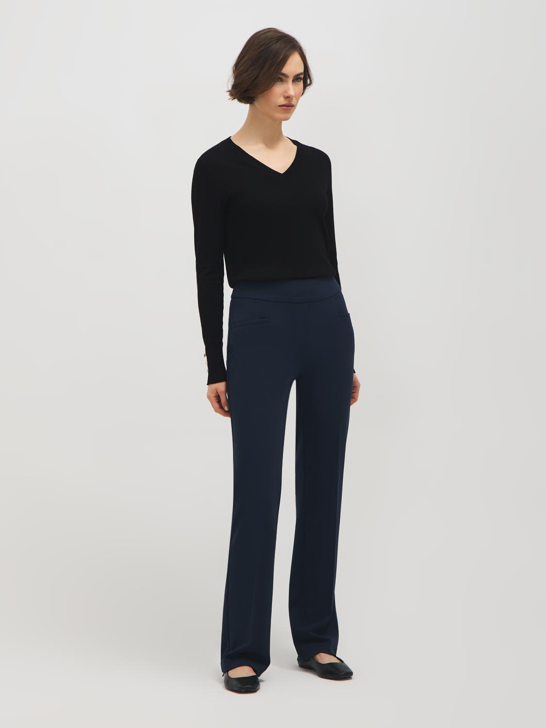 Pantalon en crêpe coupe droite