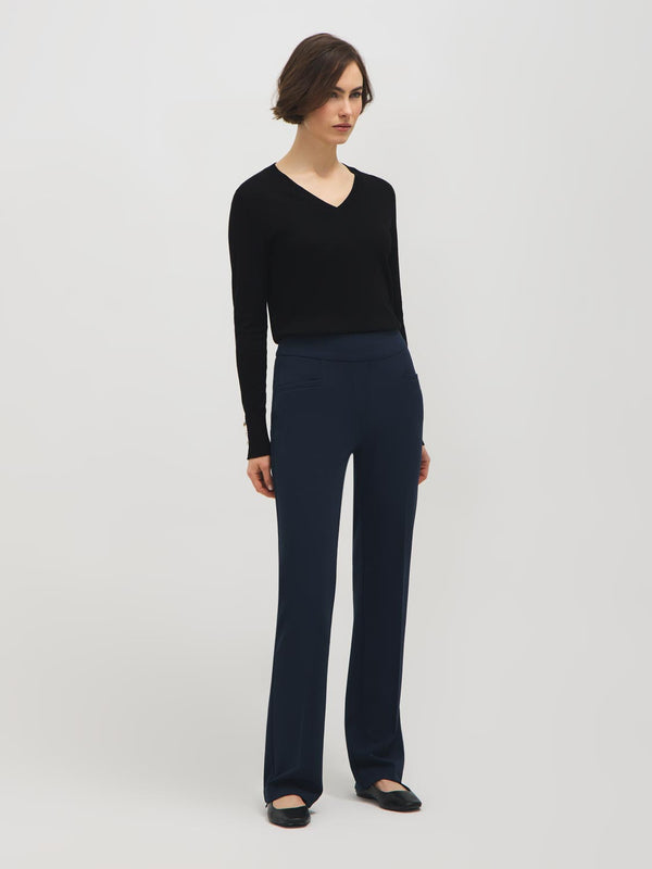 Pantalon en crêpe coupe droite