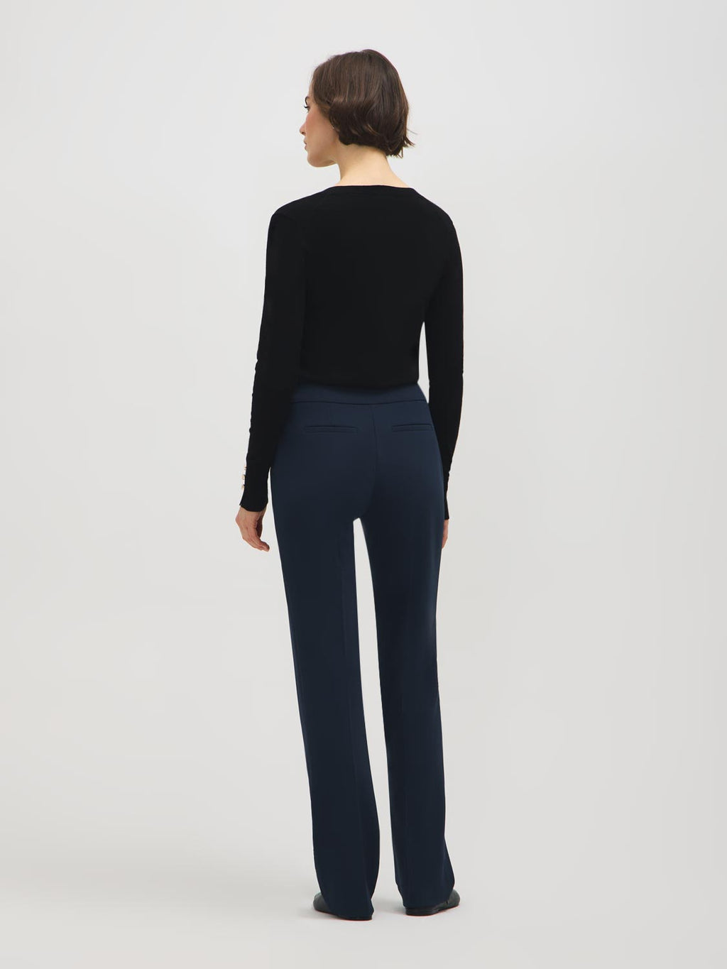 Pantalon en crêpe coupe droite