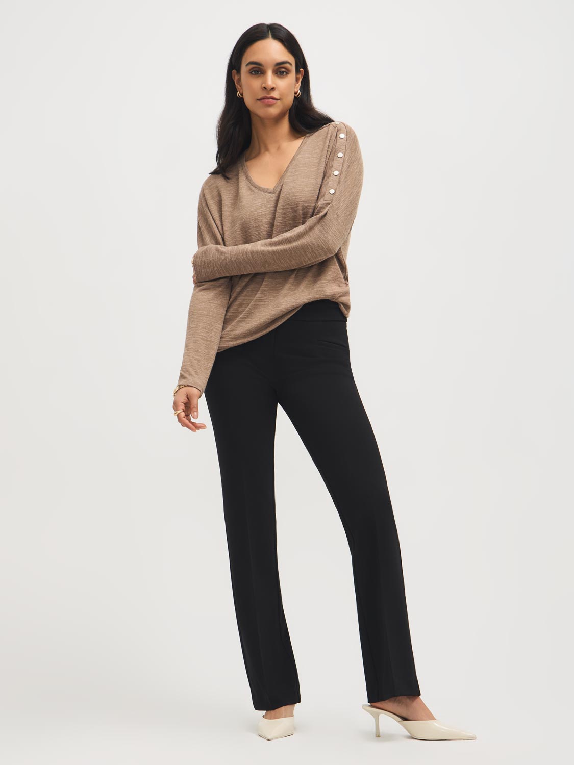 Pantalon en crêpe coupe droite