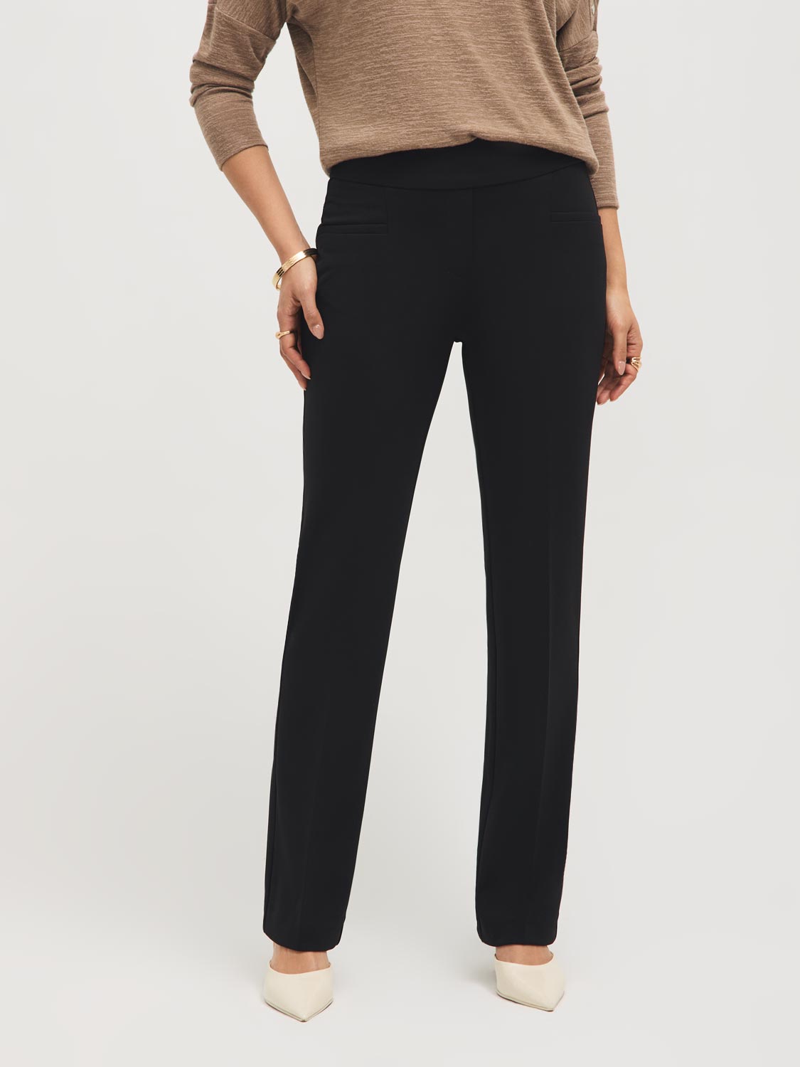 Pantalon en crêpe coupe droite
