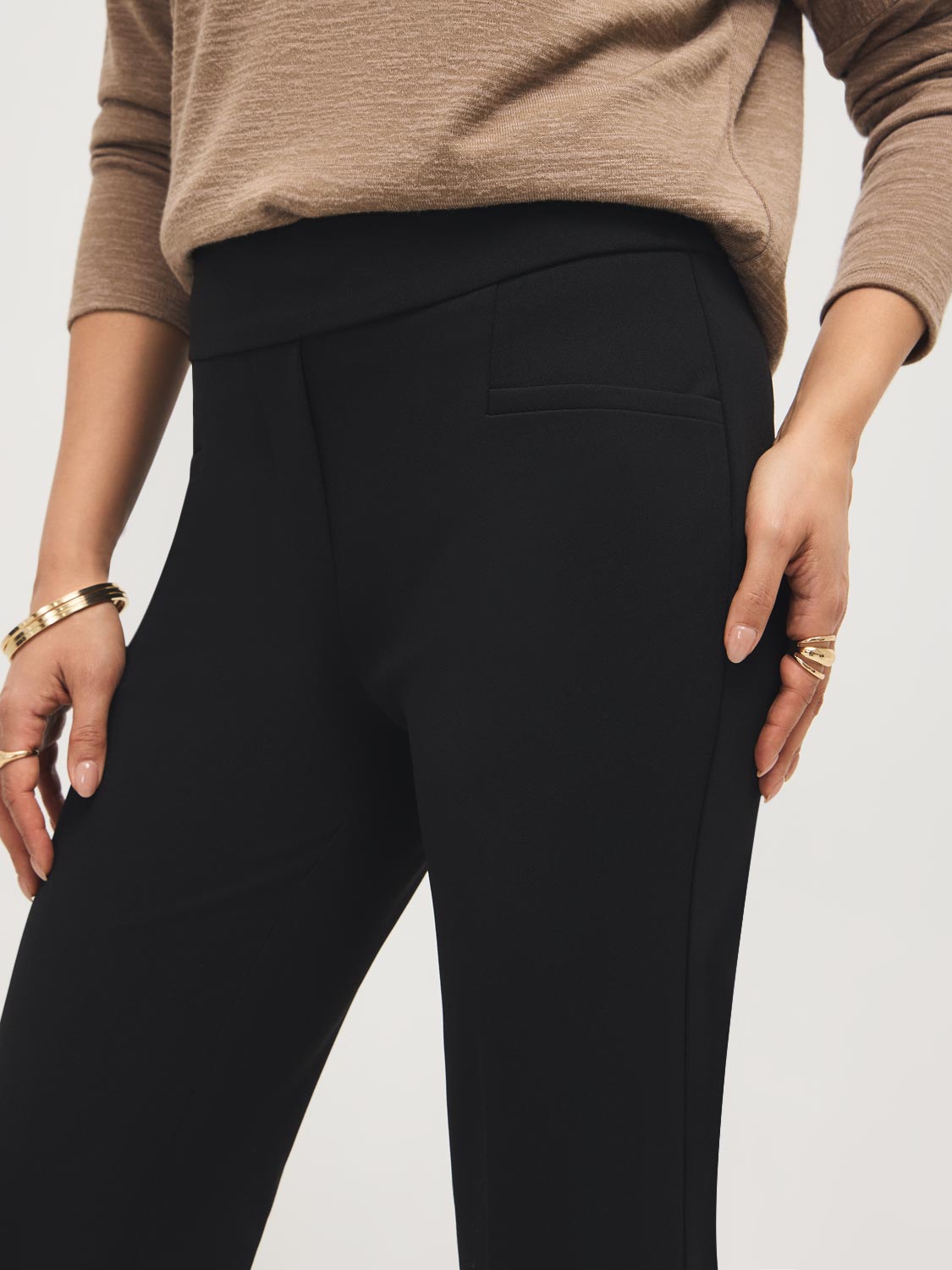Pantalon en crêpe coupe droite