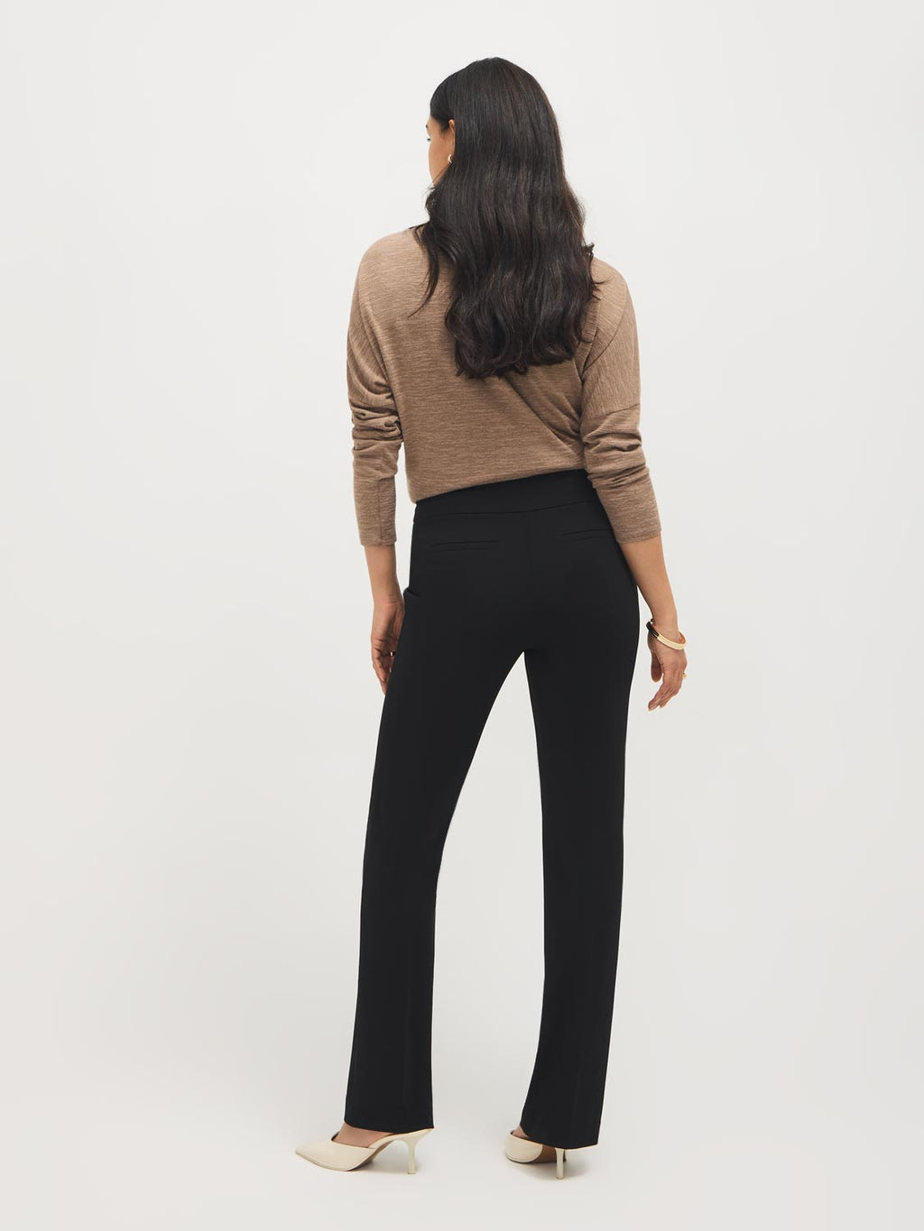 Pantalon en crêpe coupe droite