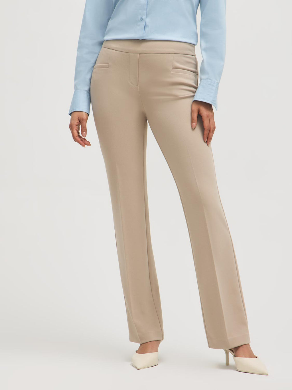 Pantalon en crêpe coupe droite