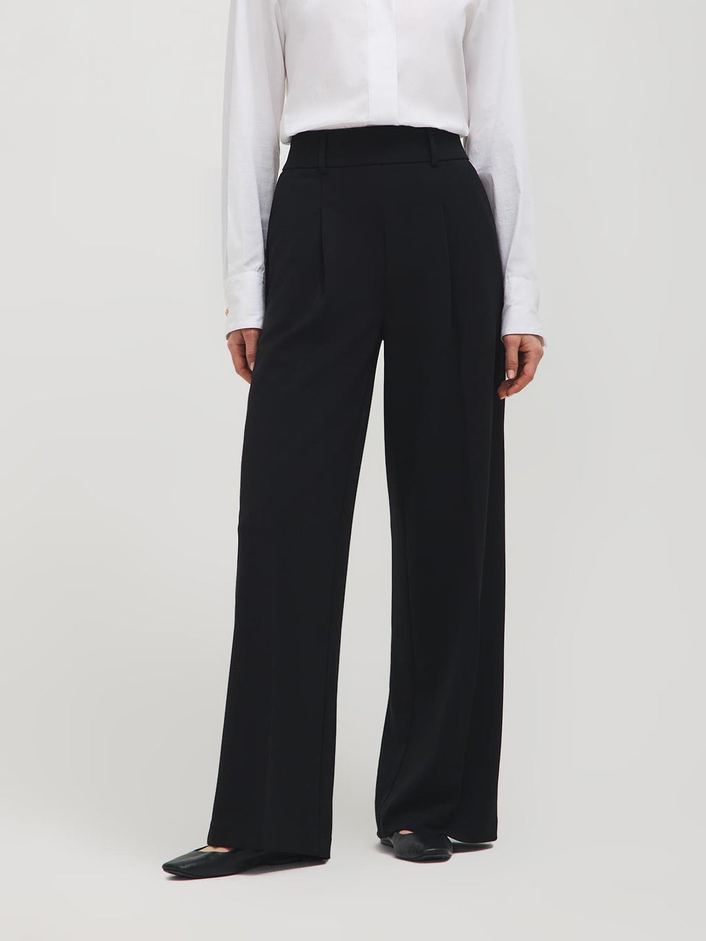 Pantalon plissé ample en crêpe