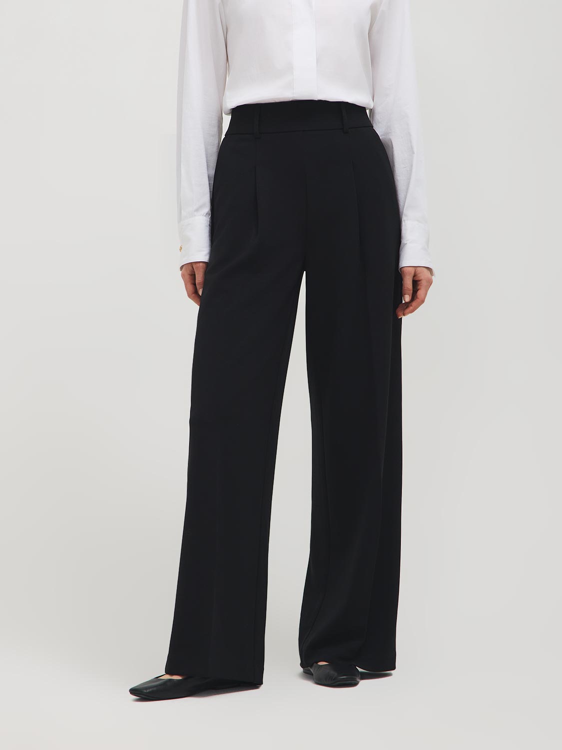 Pantalon plissé ample en crêpe