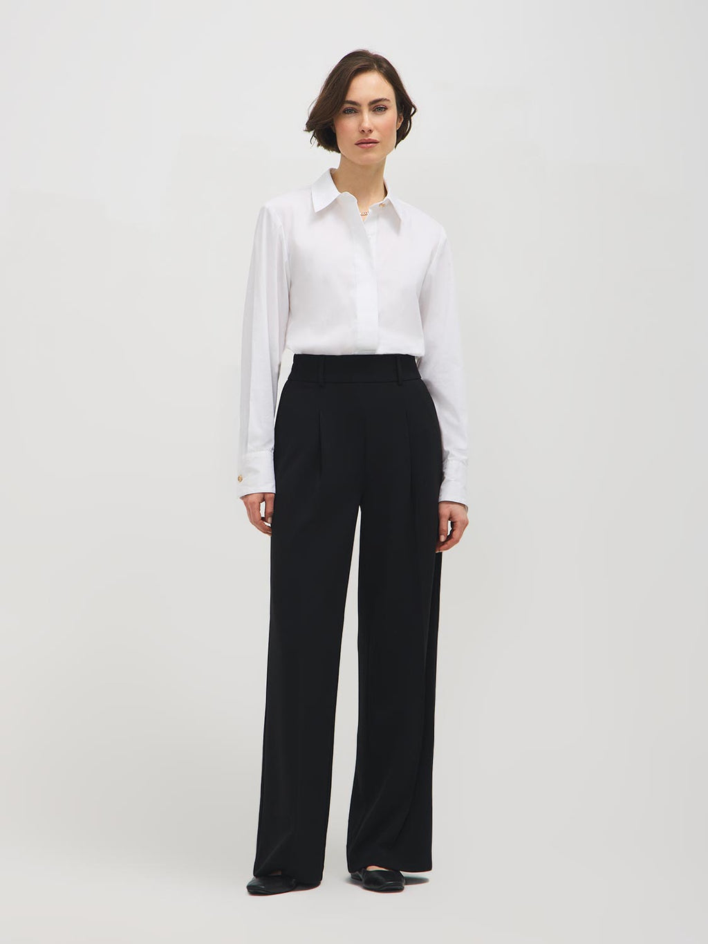 Pantalon plissé ample en crêpe