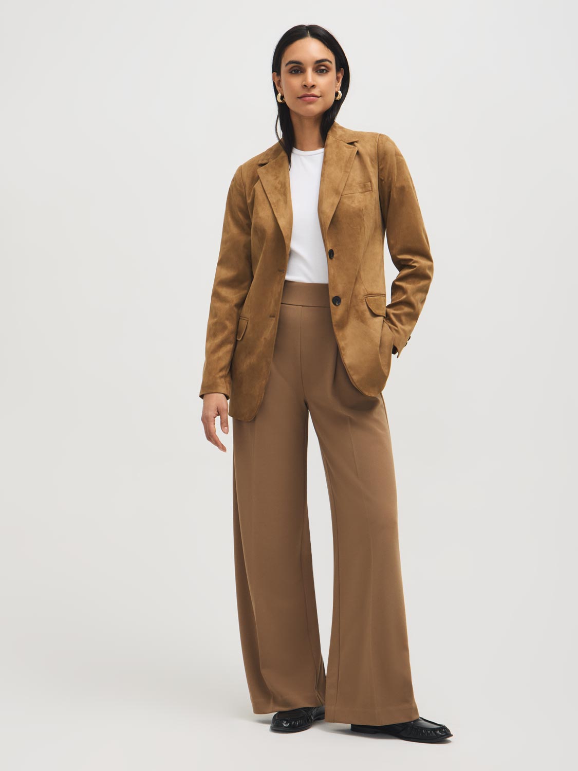 Pantalon plissé ample en crêpe