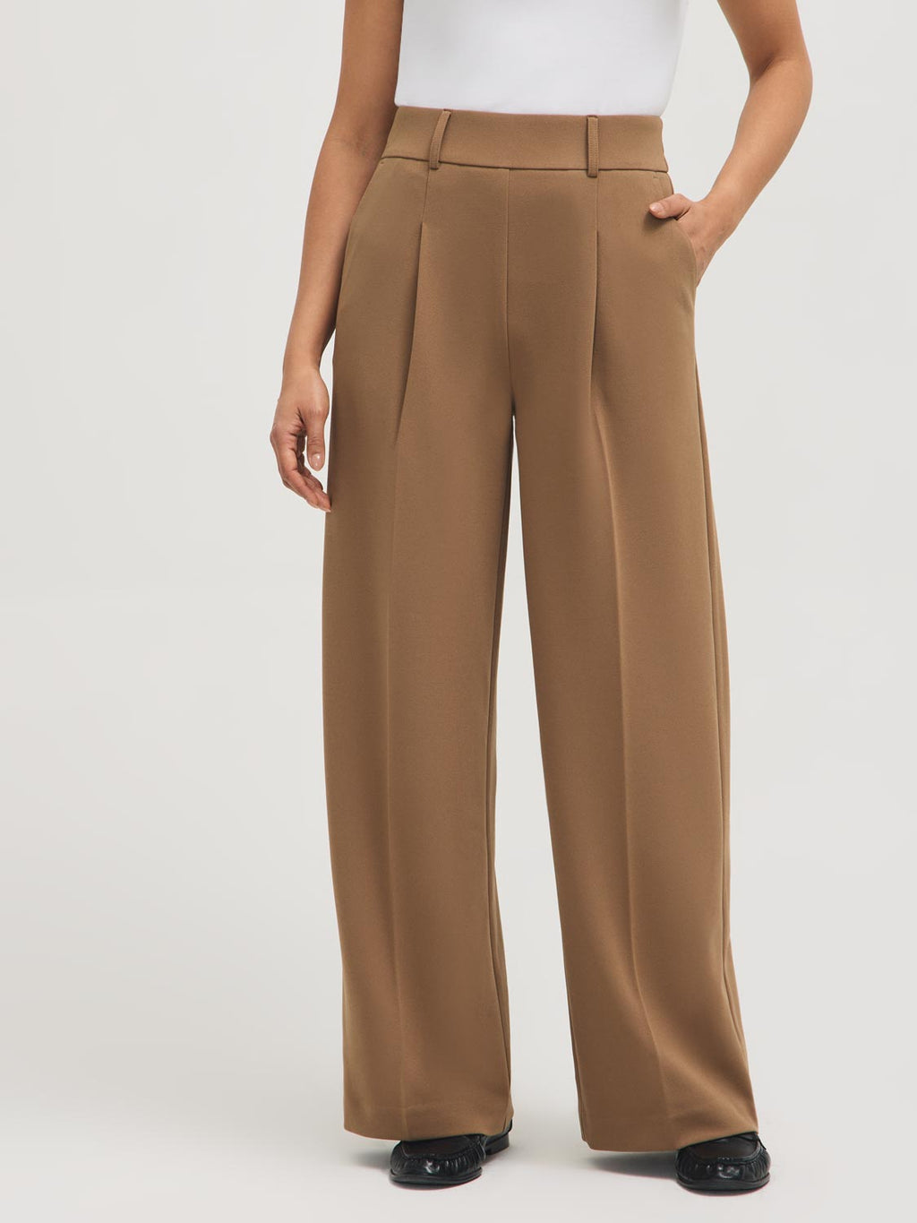 Pantalon plissé ample en crêpe