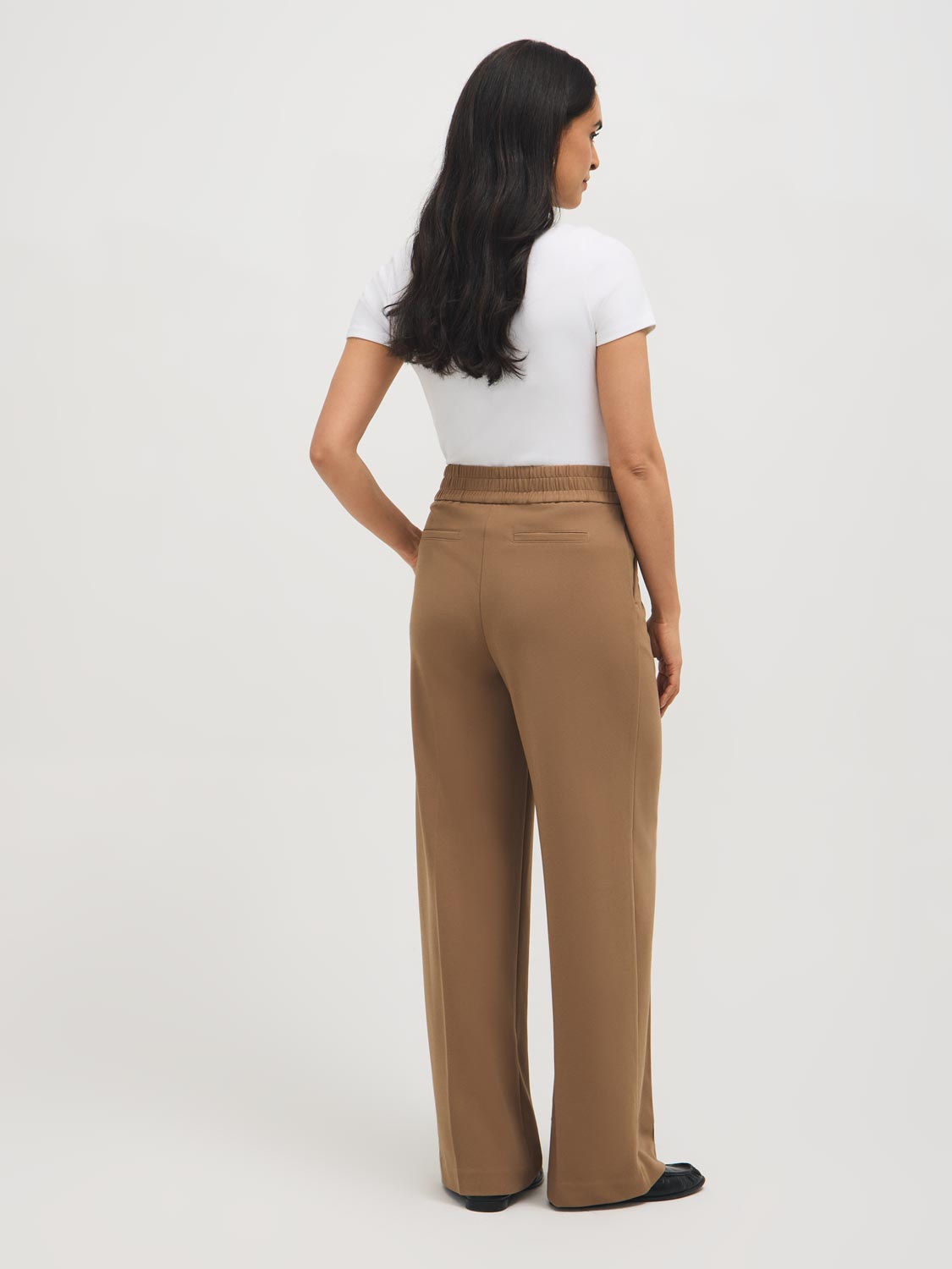 Pantalon plissé ample en crêpe