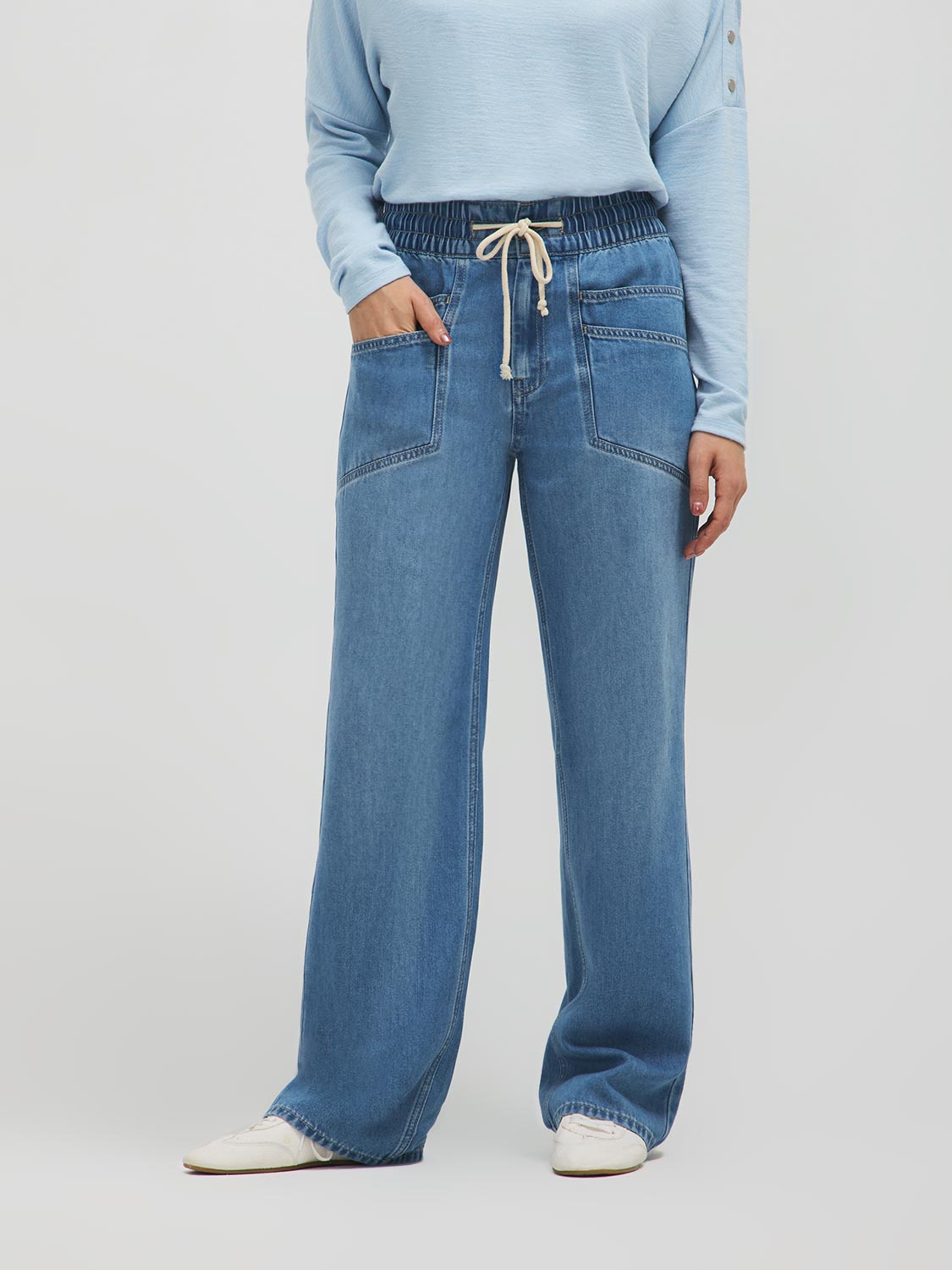 Jean ample taille élastiquée