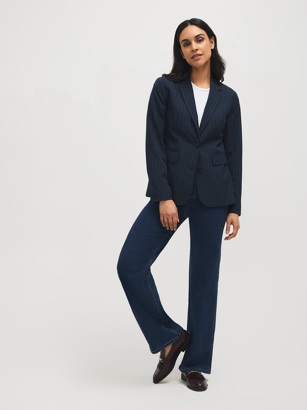 Jeans larges en mélange de coton