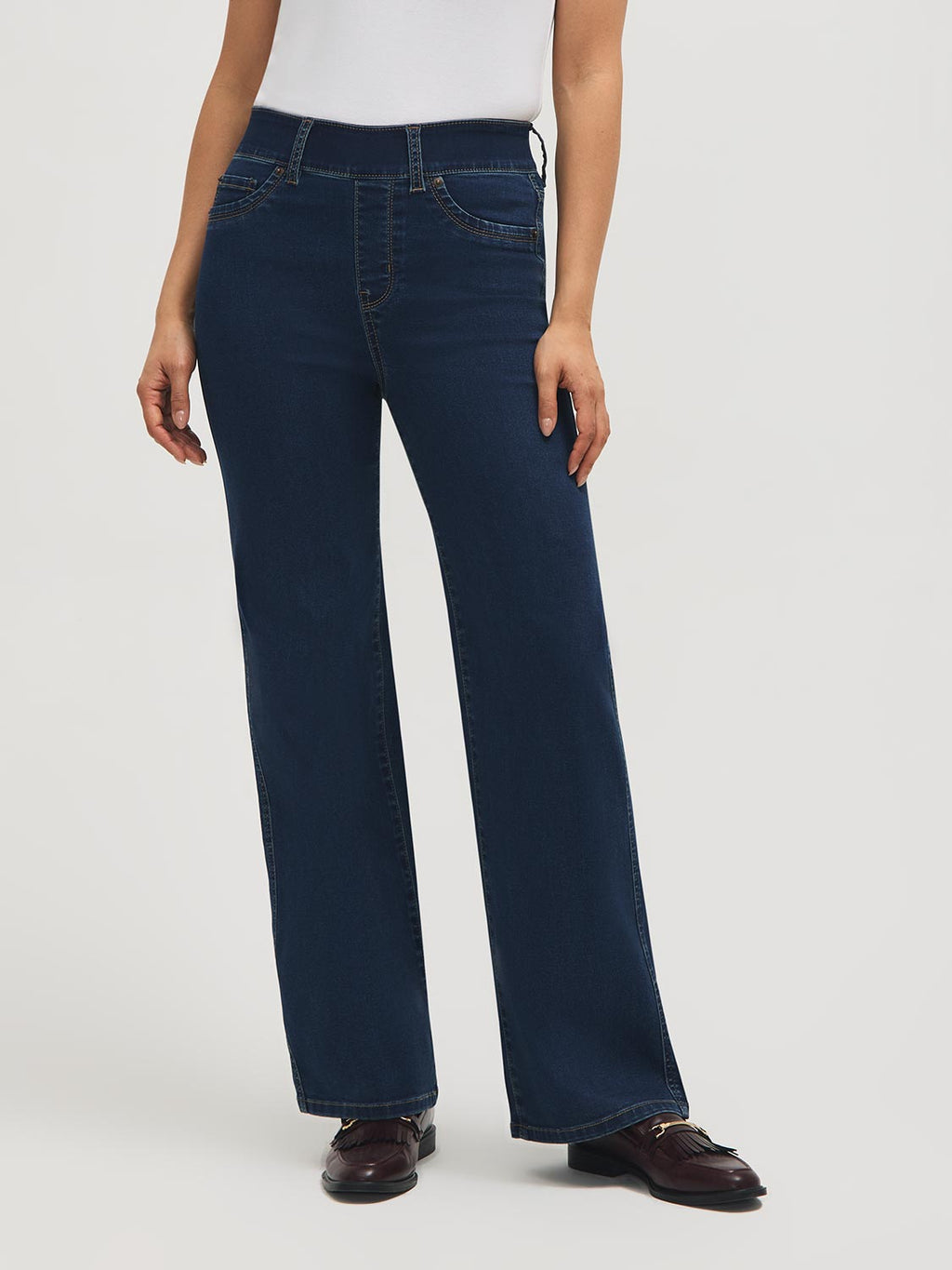 Jeans larges en mélange de coton