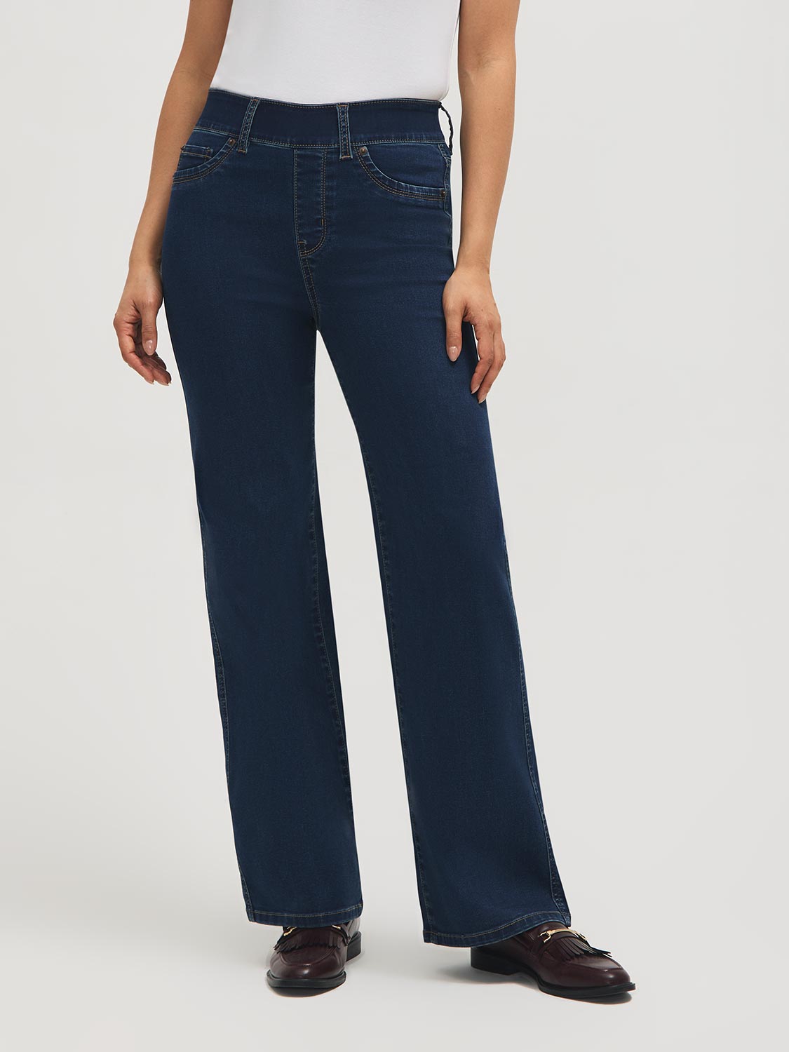 Jeans larges en mélange de coton