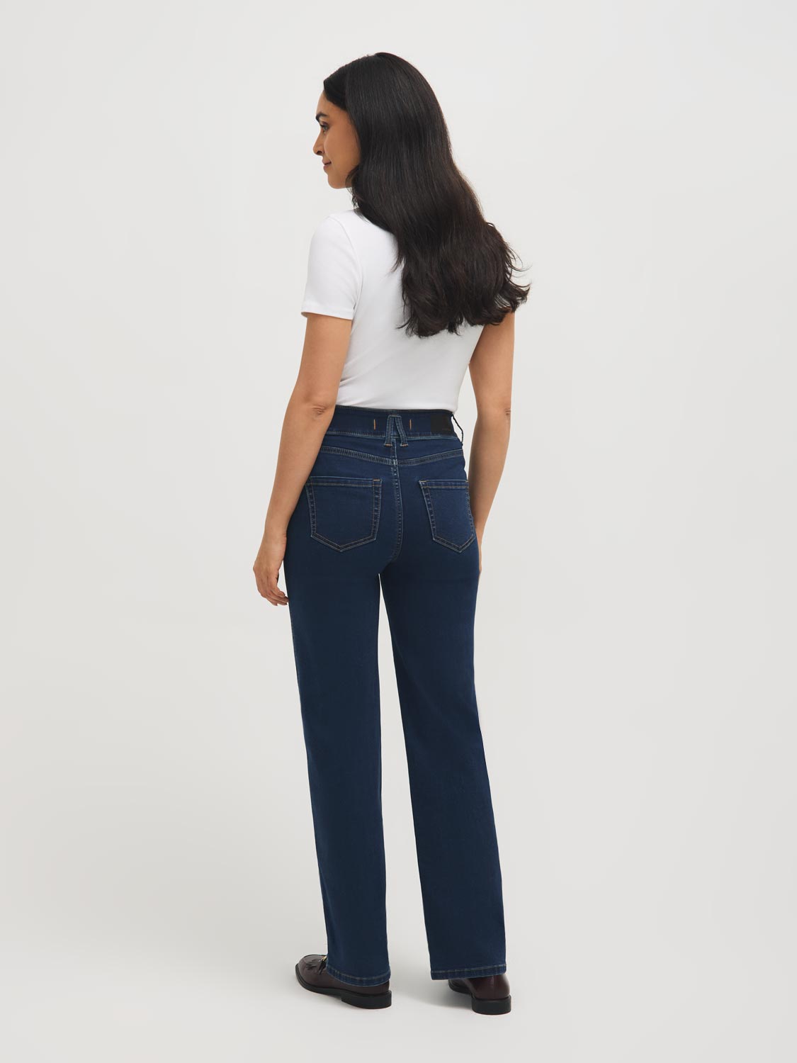 Jeans larges en mélange de coton