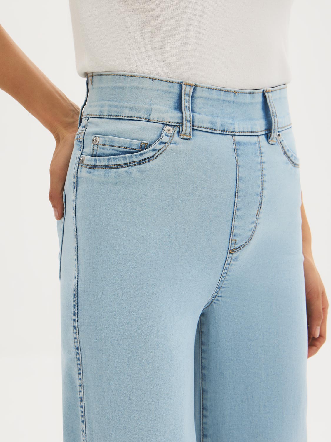 Jeans larges en mélange de coton