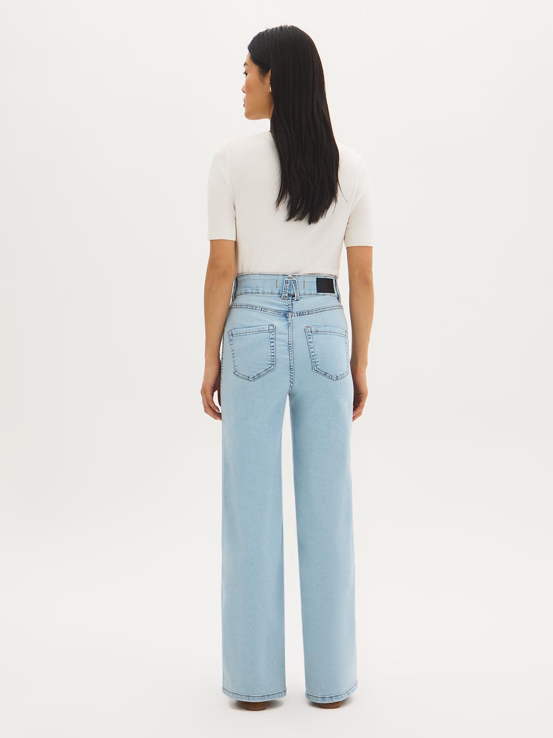Jeans larges en mélange de coton