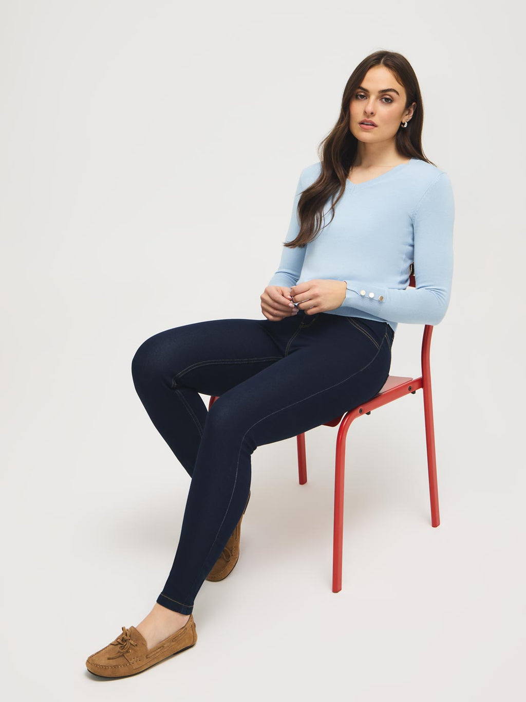Jean Skinny Extensible en Coton Mélangé