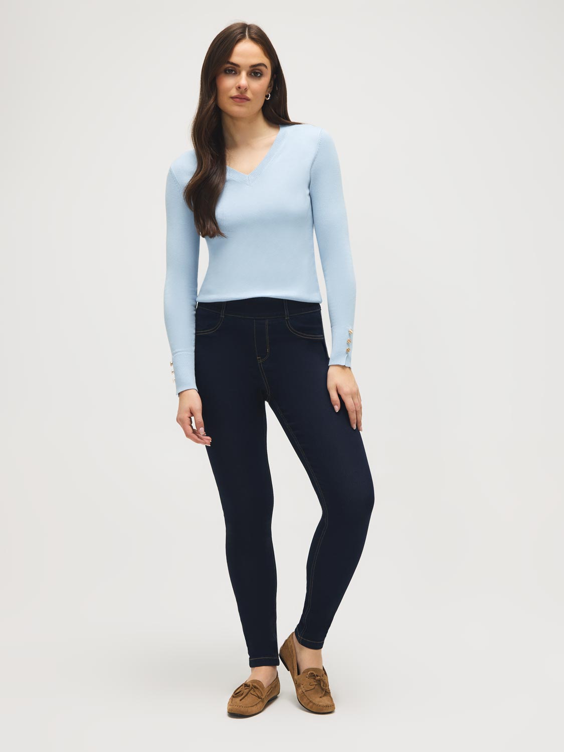 Jean Skinny Extensible en Coton Mélangé