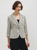 Blazer bouclé à revers aux manches