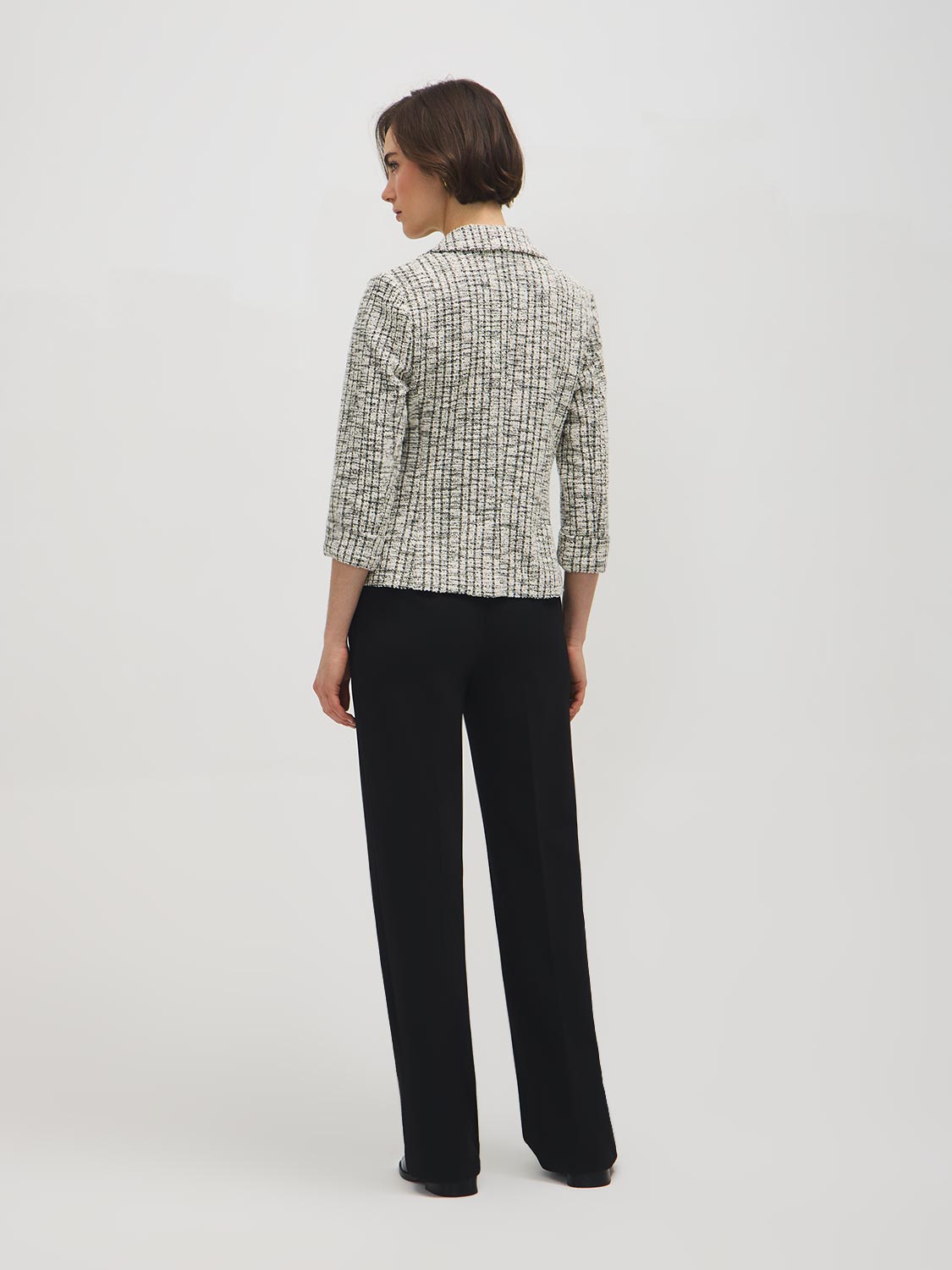 Blazer bouclé à revers aux manches