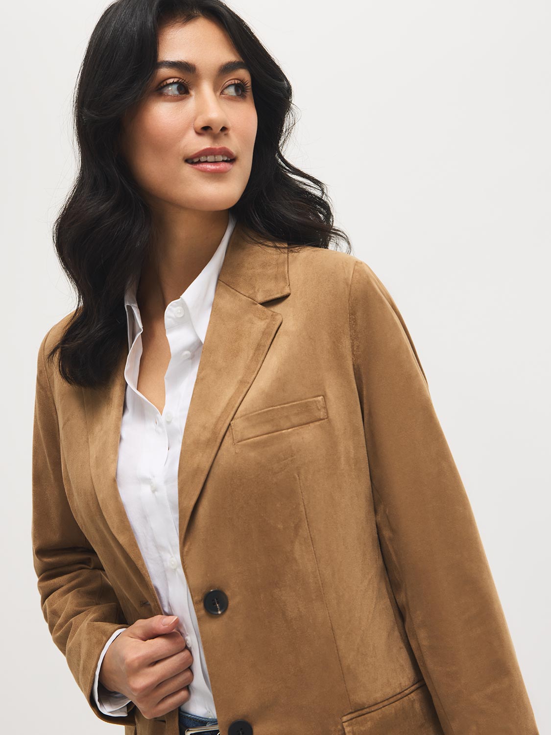 Blazer en similicuir suédé