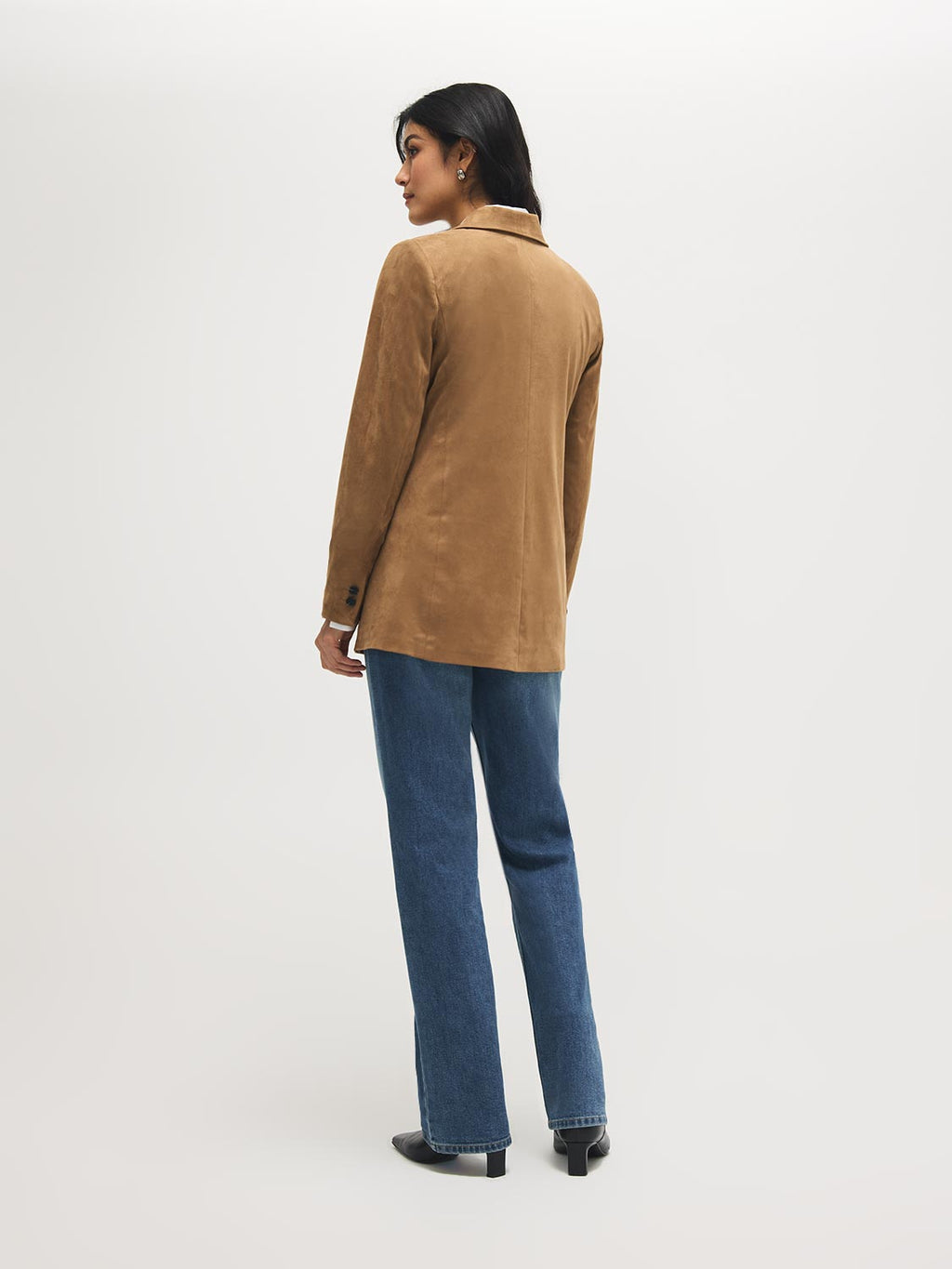 Blazer en similicuir suédé