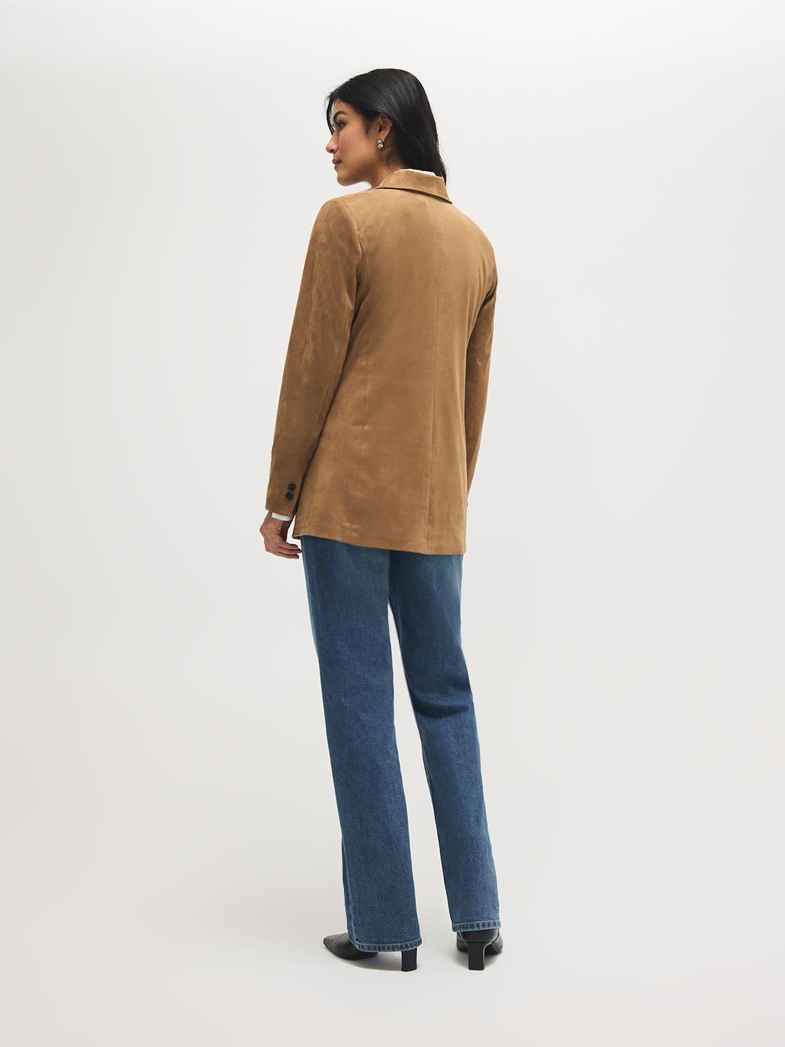 Blazer en similicuir suédé