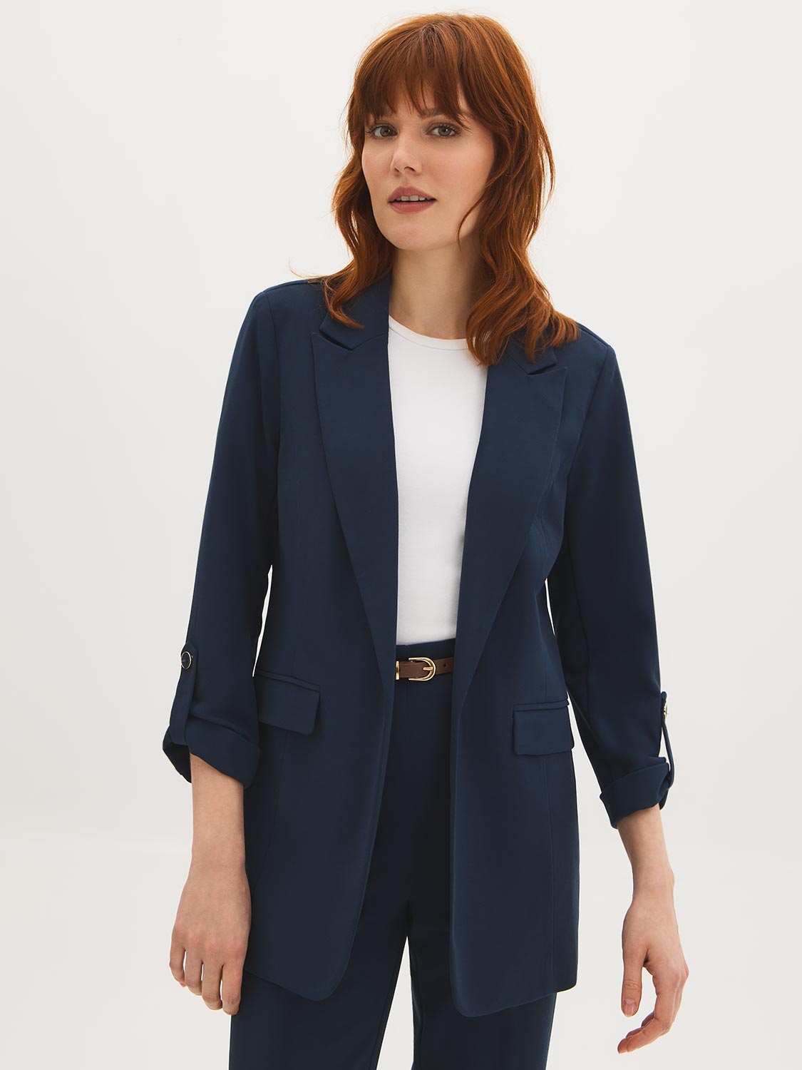 Blazer en Crêpe Ouvert sur le Devant