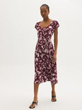 Robe midi boutonnée à imprimé floral