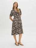 Robe midi boutonnée à imprimé
