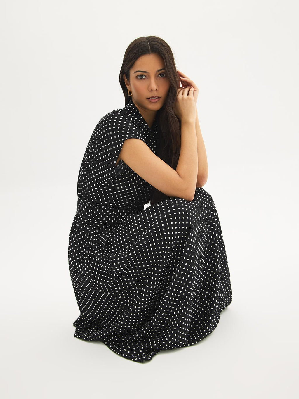 Robe Chemise Midi à Pois