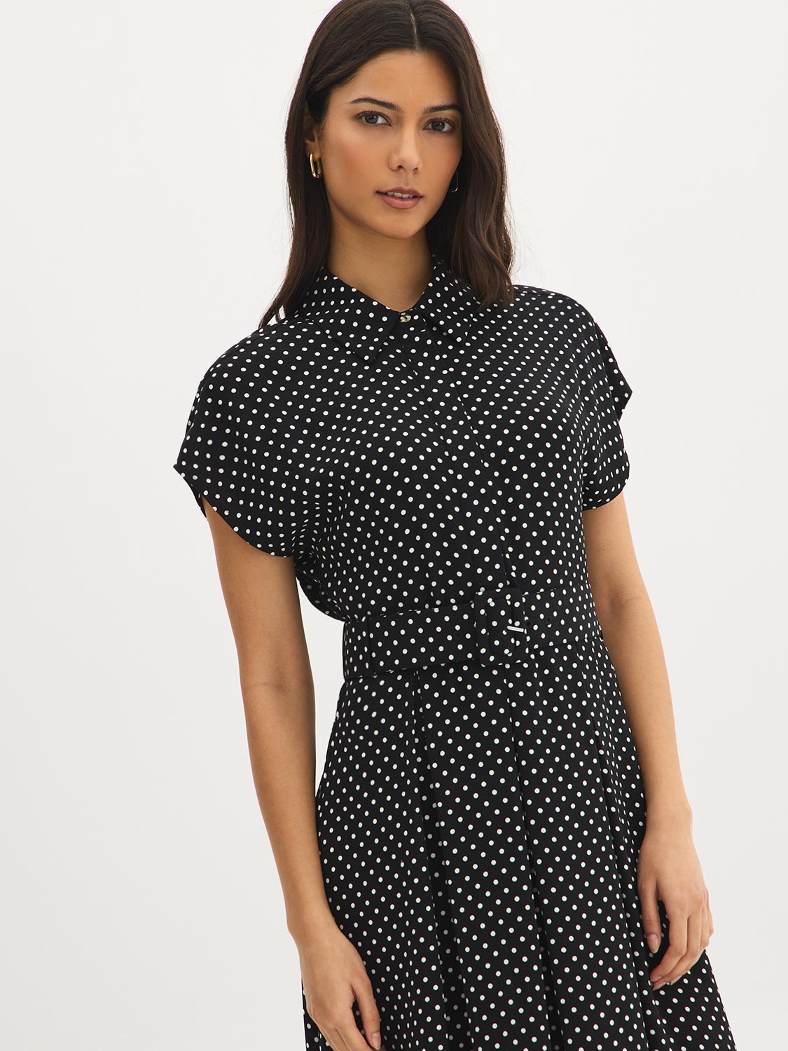 Robe Chemise Midi à Pois