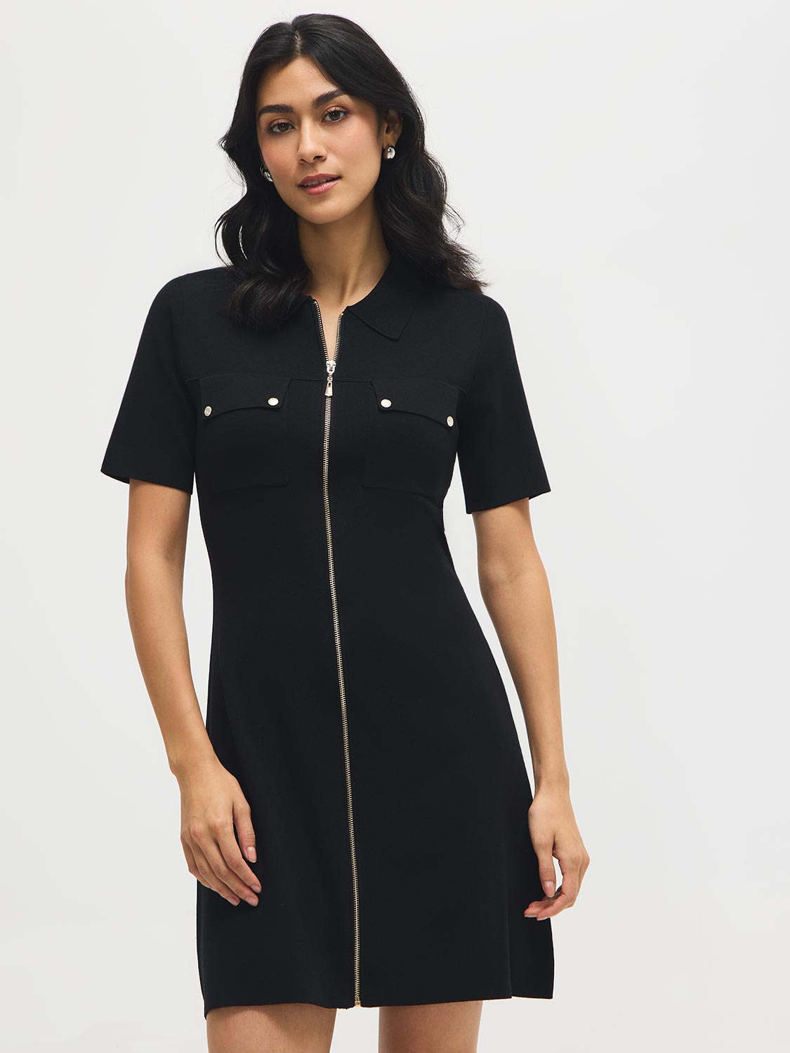 Mini robe pull zippée devant