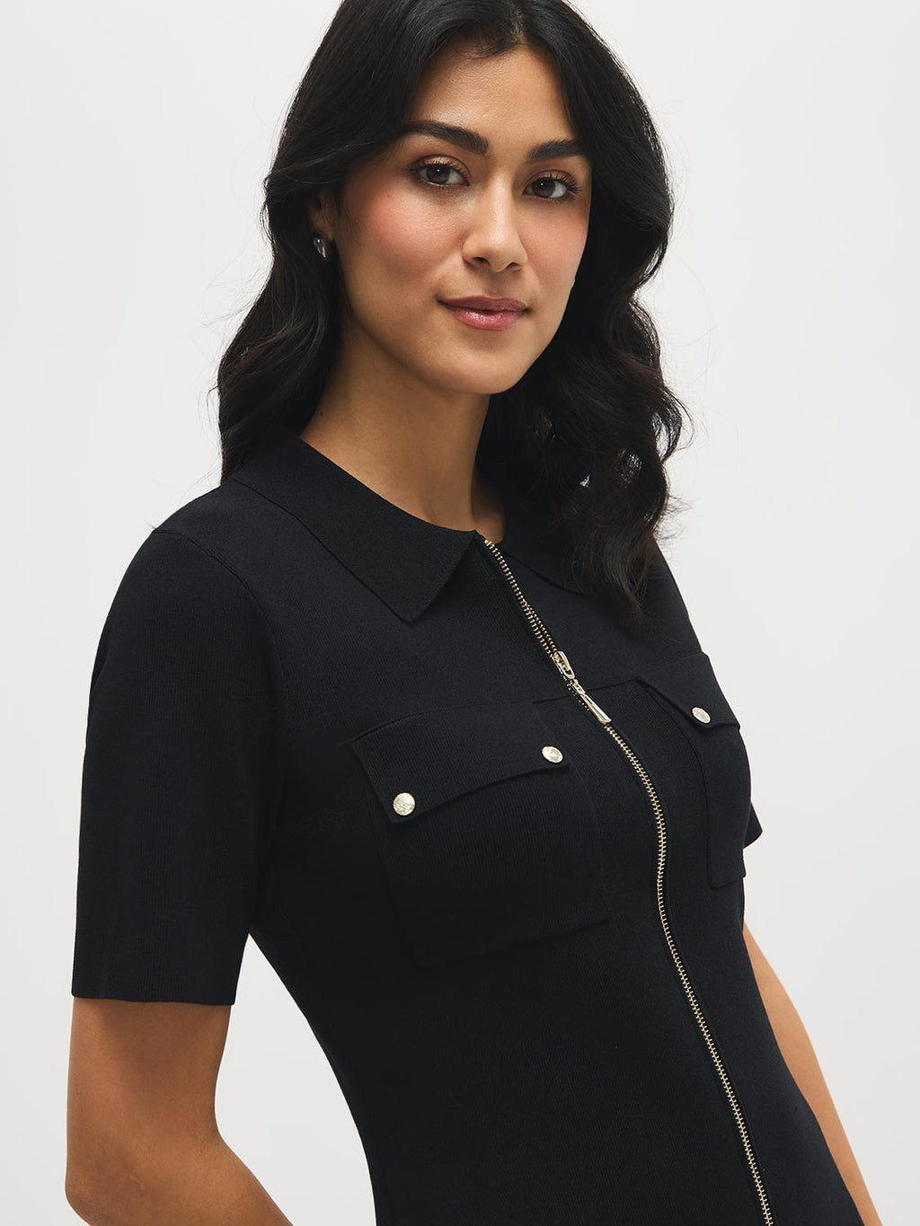 Mini robe pull zippée devant