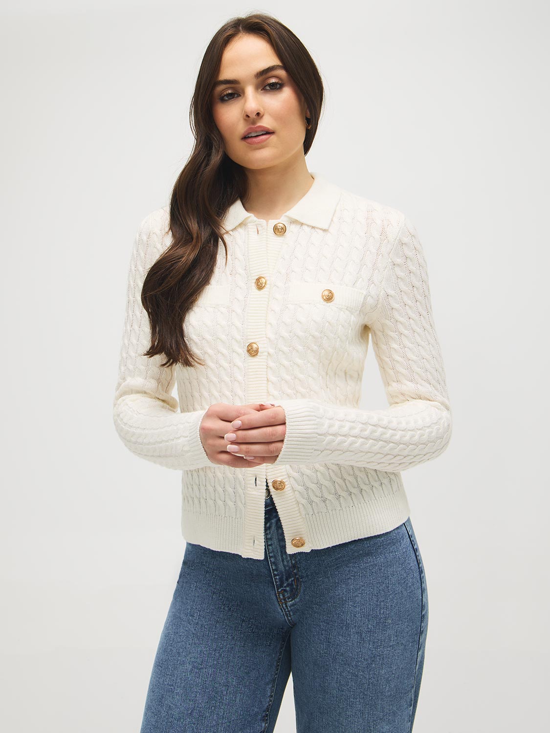 Cardigan torsadé à col