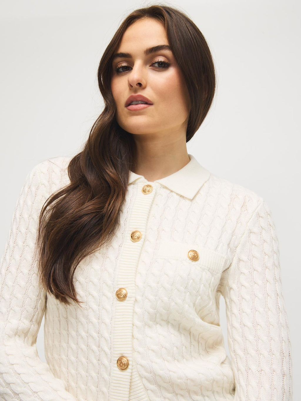 Cardigan torsadé à col