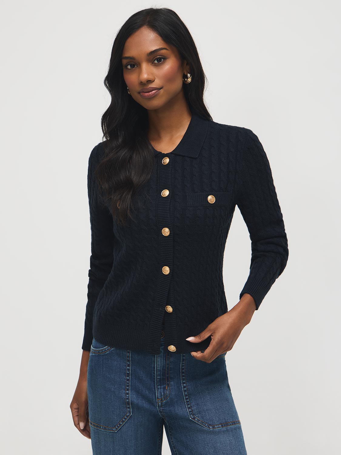 Cardigan torsadé à col