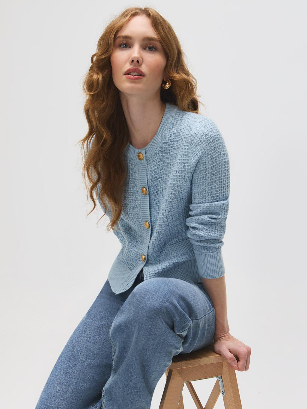 Gilet boutonné en mélange de coton